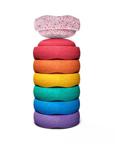 Stapelstein | Original Rainbow Classic Set of 6 Minis + FREE Blush Sprinkles Mini by Stapelstein - Friends of K