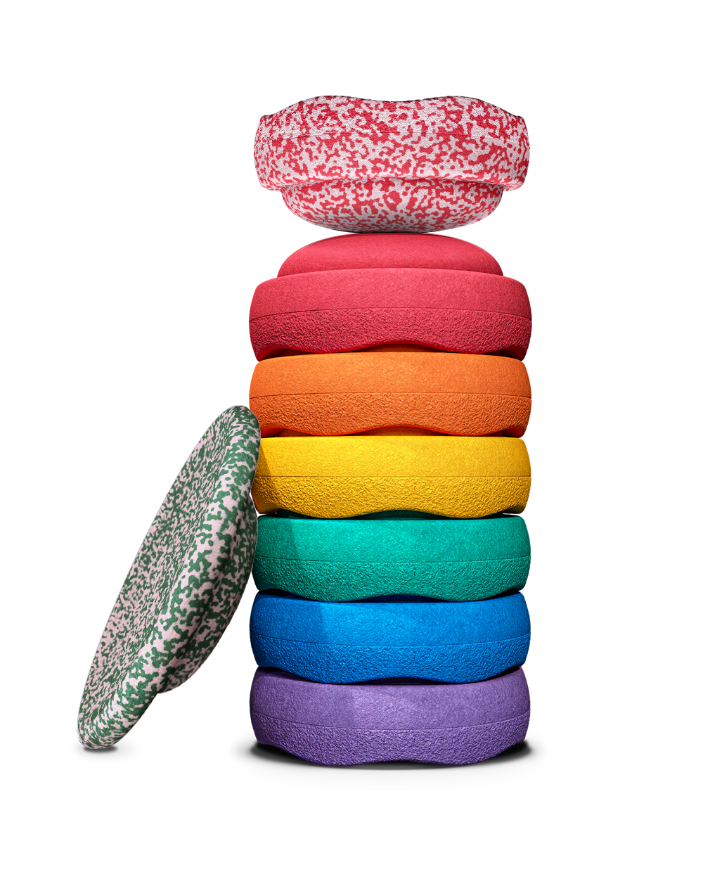 Stapelstein | Rainbow Classic Set of 6 + Limited Edition Red Blush Original + FREE Limited Edition Dark Green/Blush Board by Stapelstein - Friends of K
