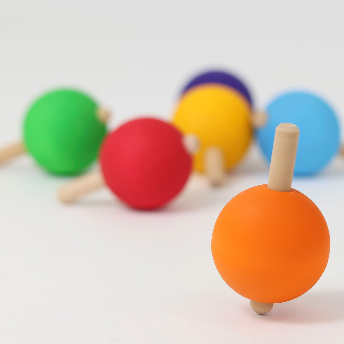 Grimm's | Rainbow Spinning Tops (set of 6) by Grimm's - Friends of K