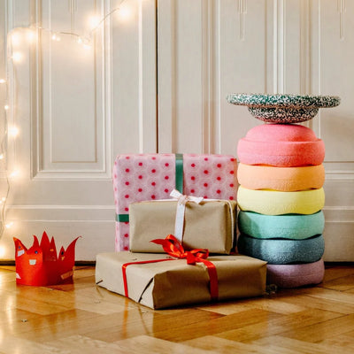 Stapelstein | Original Rainbow Pastel Set of 6 + FREE Limited Edition Dark Green/Blush Board by Stapelstein - Friends of K