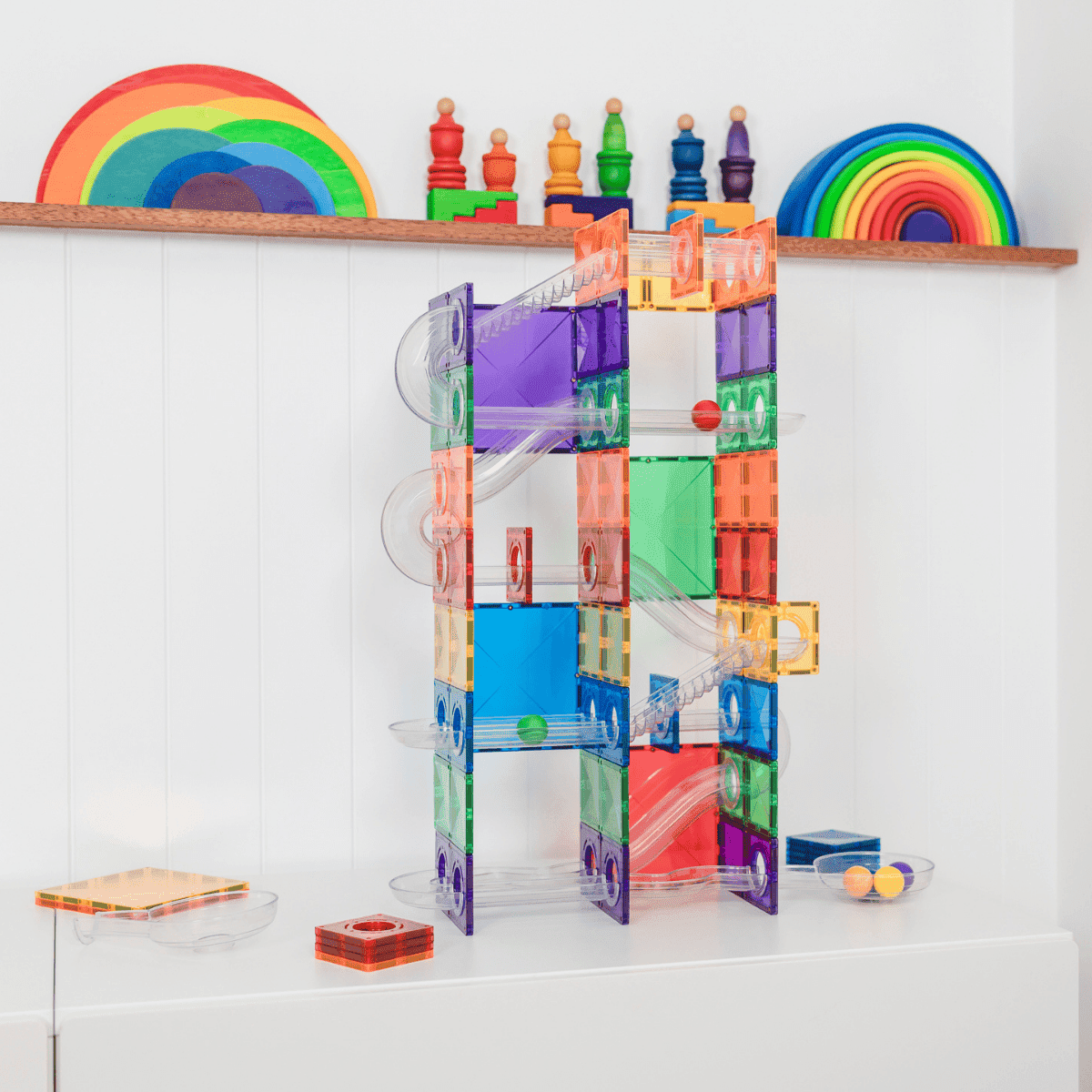 Connetix Tiles | Super Ball Run Pack 134pc *PreOrder* by Connetix Magnetic Tiles - Friends of K