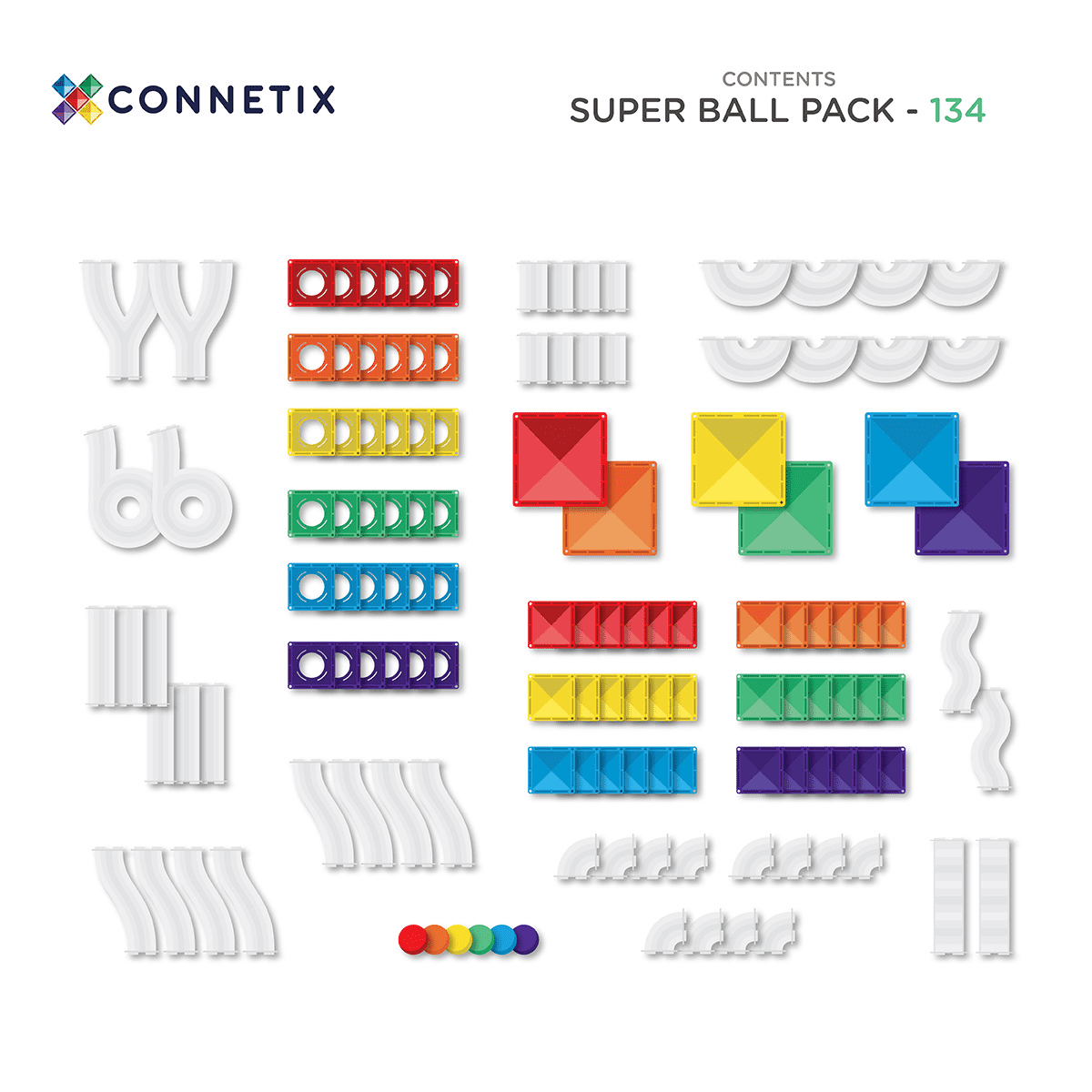 Connetix Tiles | Super Ball Run Pack 134pc *PreOrder* by Connetix Magnetic Tiles - Friends of K
