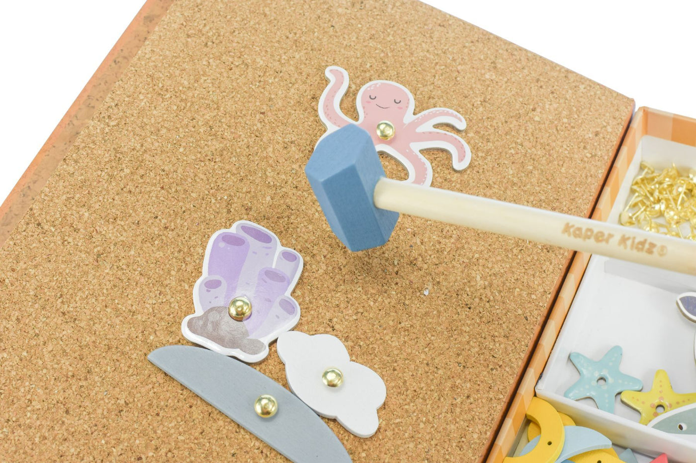 Wooden Underwater World Tap a Shape in Bookcase