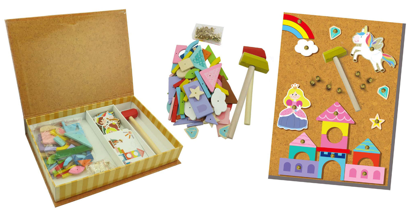 Wooden Unicorn Tap a Shape in Bookcase