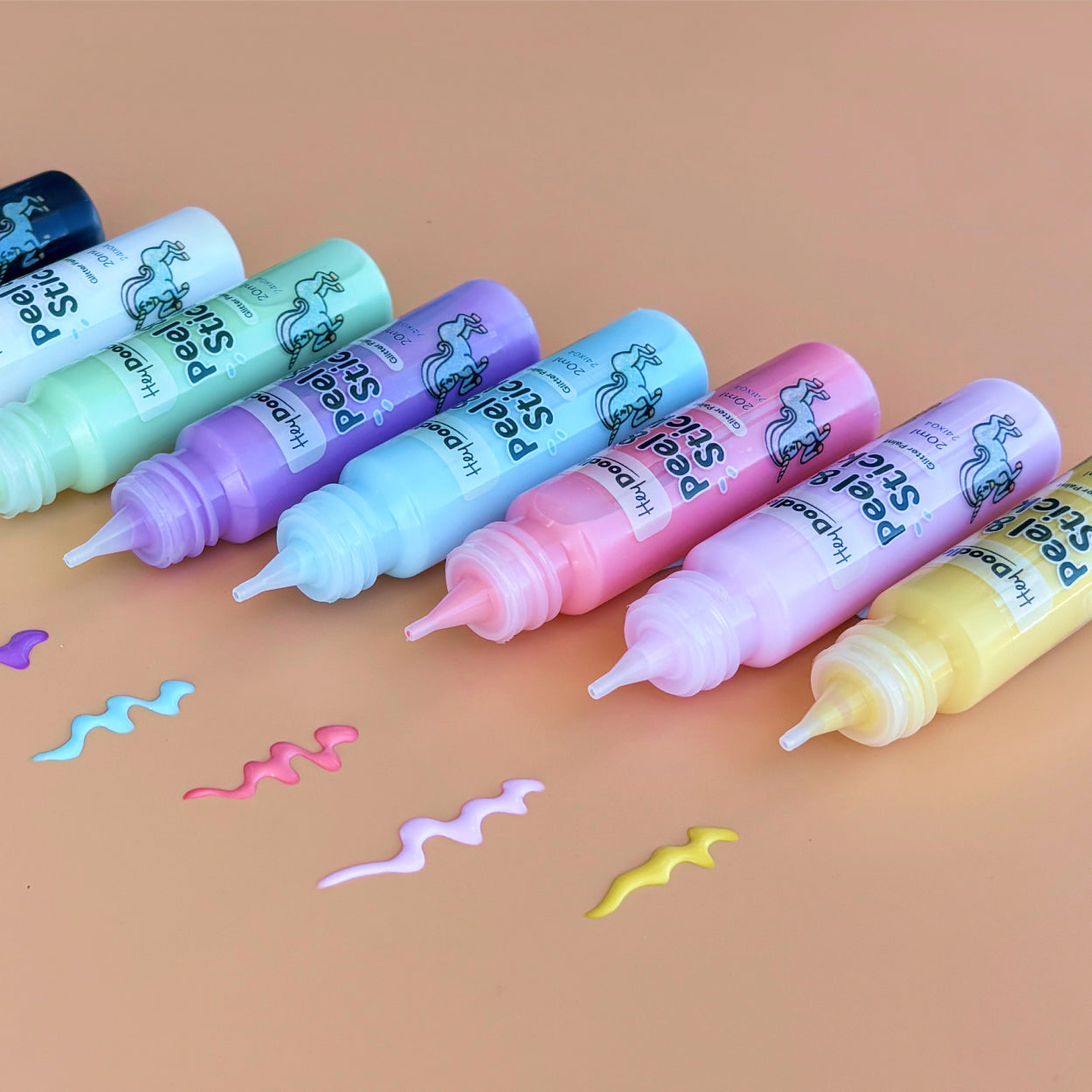 Hey Doodle | Peel & Stick Glitter Paint - Easy Peel and Stickable Colours by Hey Doodle - Friends of K
