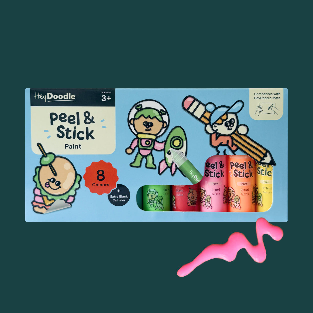 Hey Doodle | Peel & Stick Solid Paint - Easy Peel and Stickable Colours by Hey Doodle - Friends of K