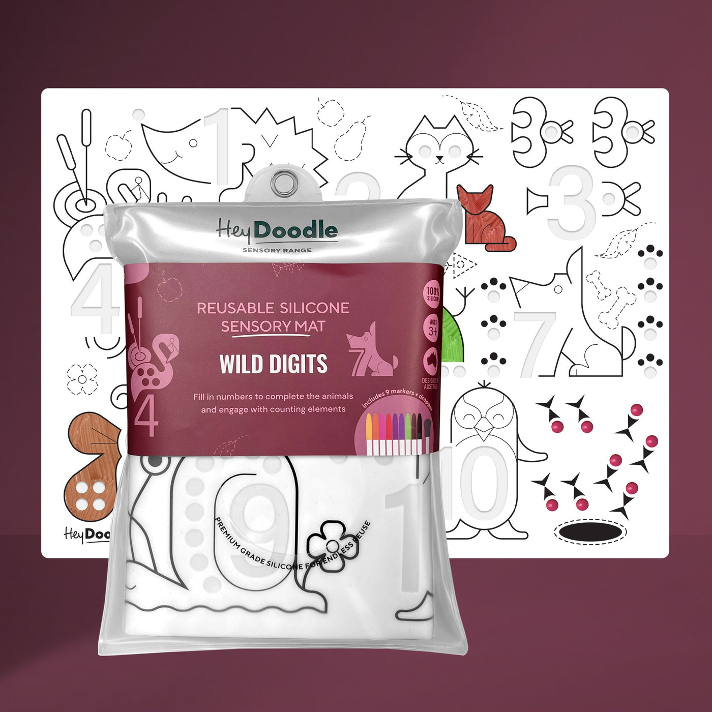 Sensory Mat | Wild Digits by Hey Doodle - Friends of K