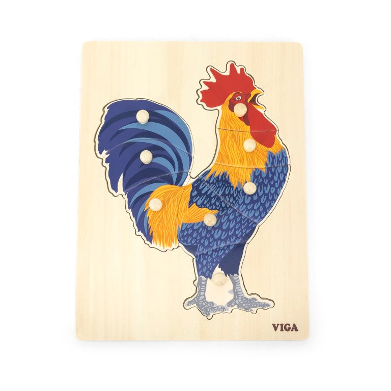 Wooden Montessori Puzzle - Rooster by Viga Toys - Friends of K