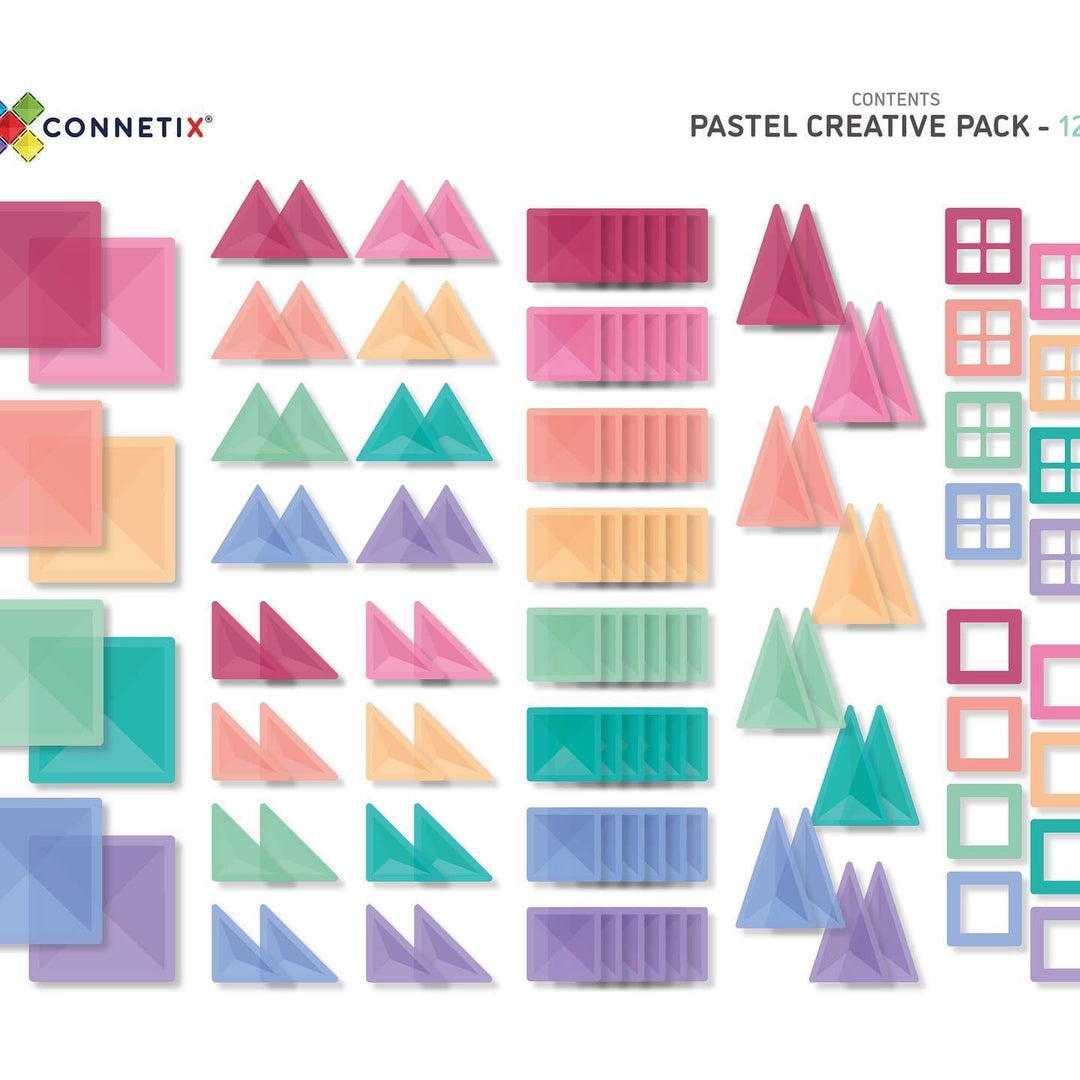 Pastel Creative Pack 120pc by Connetix Magnetic Tiles | Friends of K