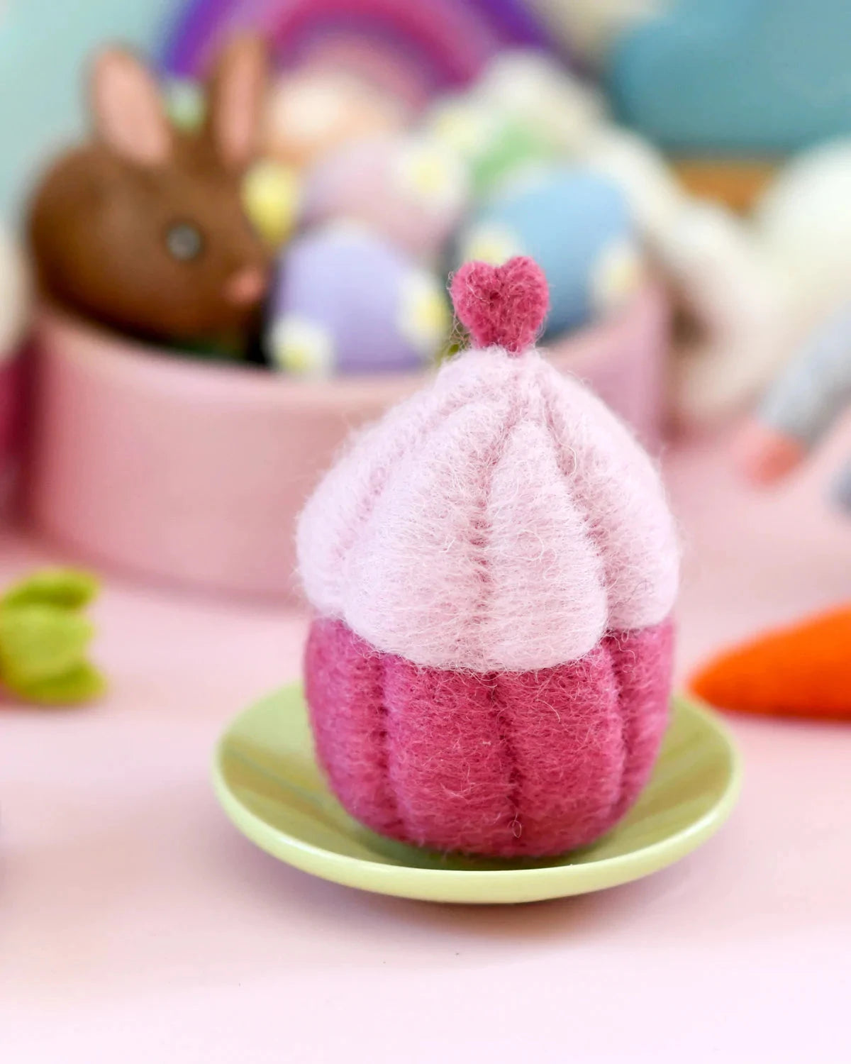 Tara Treasures | Felt Cupcake - Pink Heart by Tara Treasures - Friends of K