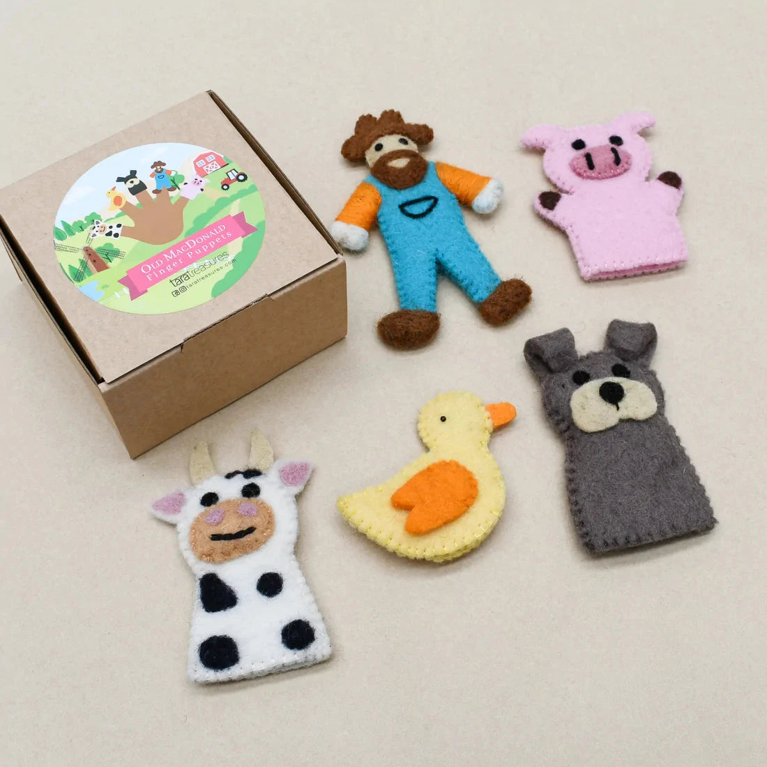 Tara Treasures | Old MacDonald Farm Animals A, Finger Puppet Set by Tara Treasures - Friends of K