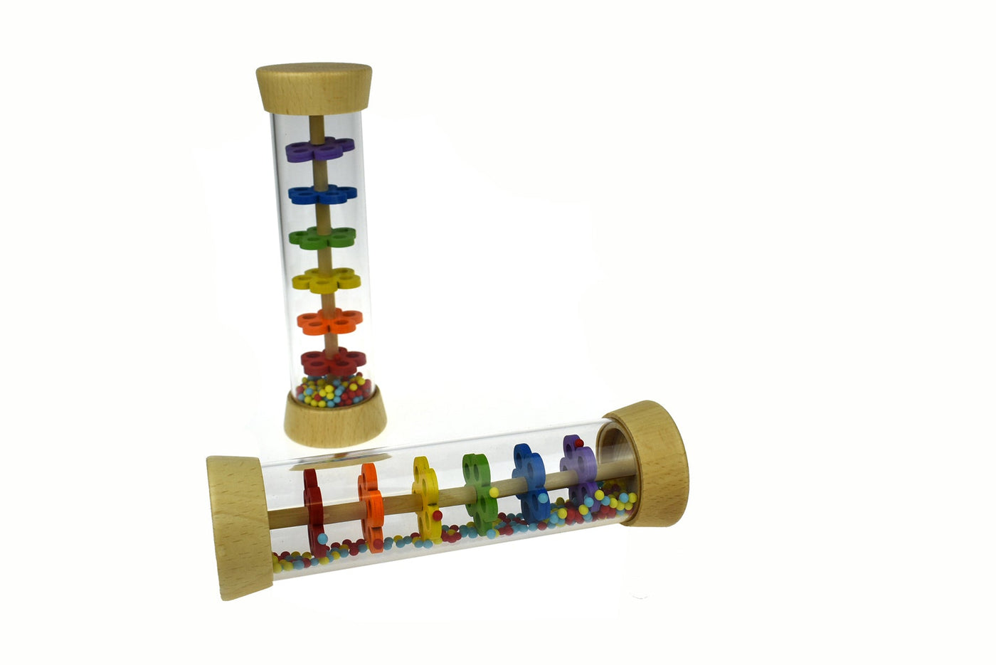 Wooden Rainmaker Rattle in Clear Tube by Kaper Kidz - Friends of K